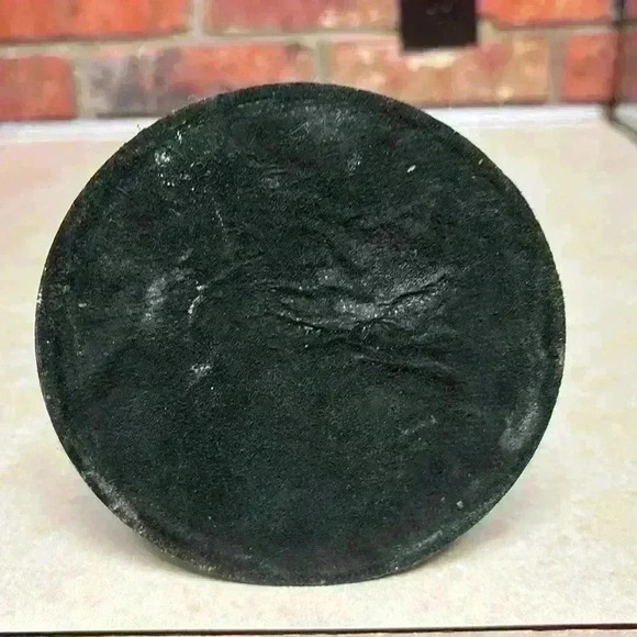 2 Vintage 1970's  Brass Candle Holders/Candlesticks Green, Tan & Rose Colored - Picture 5 of 6